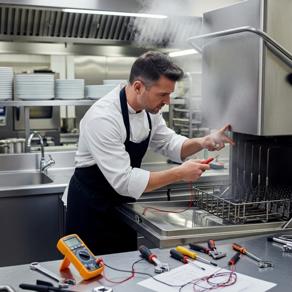 Mijn horeca vaatwasser wordt niet warm-KITEC